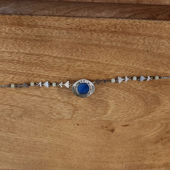 Lapis Lazuli and Silver 16in Necklace - Picture 6 of 7